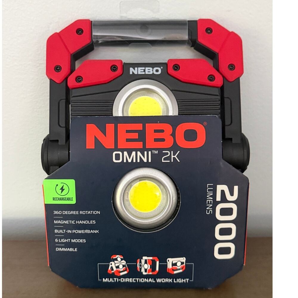 NEBO Omni 2000 Lumen COB LED Black Rechargeable Handheld Work Light NEW